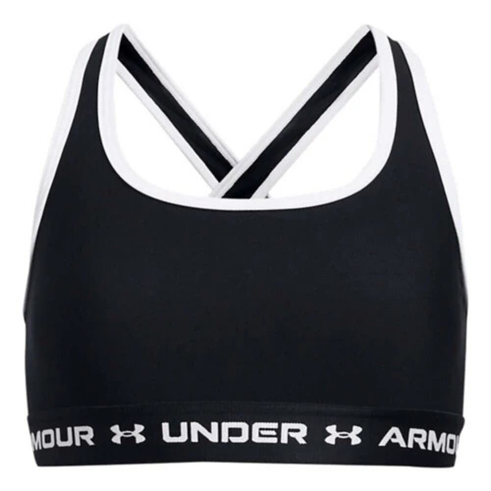 UNDER ARMOUR Girls Crossback Black Sports Bra~Girls Size Youth XL